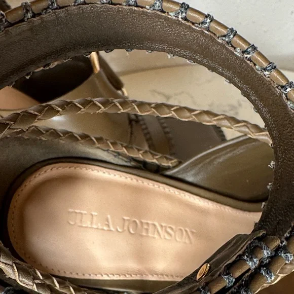 Ulla Johnson Leather Sandals Whipstitch Trim Multi Strap Ankle‎ - 40 / 9.5-10 - Picture 3 of 16